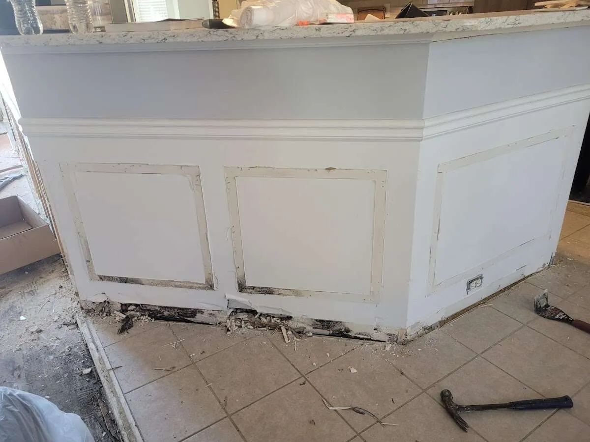 Water damage and mold on kitchen during Storm Damage Restoration in Lincolnia